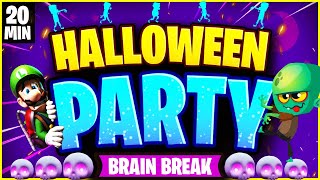 Halloween Brain Break Party 🎃 Freeze Dance 🎃 Just Dance 🎃 Floor is Lava 🎃 Danny GoNoodle [upl. by Muldon]