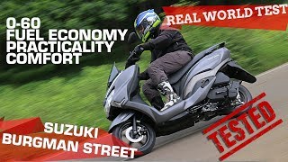 Suzuki Burgman Street 125  Real World Road Test  ZigWheelscom [upl. by Healion794]