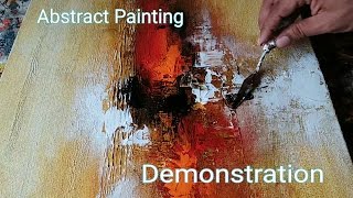 Abstract painting  Demonstration of EASY abstract painting in Acrylics  Textured [upl. by Viridi]