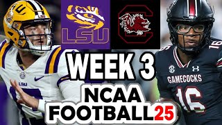 LSU at South Carolina  Week 3 Simulation 2024 Rosters for NCAA 14 [upl. by Enitsua]