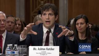 Ashton Kutcher FULL OPENING STATEMENT CSPAN [upl. by Ahsikin]