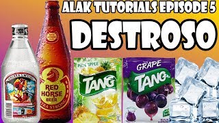 Pinoy Cocktail DESTROSO GIN MIX Red Horse  Gin  Alak Tutorials 105 [upl. by Ezzo]