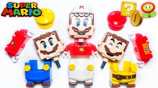 Lego Super Mario Bros  Mario Adventure Fire Mario Builder Mario Suit  Unofficial Lego Minifigures [upl. by Attesoj]