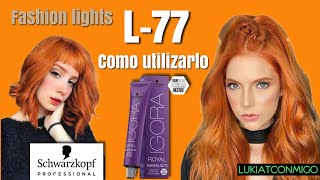 Igora Fashion lights L77 color cobre sin decolorar y sobre cabello teñido de color oscuro [upl. by Ellis638]