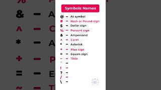 Symbols and their names esllearners learning english [upl. by Rahs]