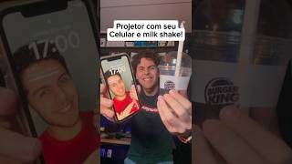 Como fazer projetor caseiro com seu celular e milk shake em segundos 😮 [upl. by Kcinomod972]