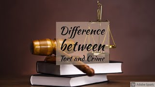 Difference between Tort and Crime  Law of Torts  Easy way  in Hindi [upl. by Zacharias]