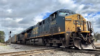 CSX ES40DC 5422 Leads Train I14120 at Crawford FL [upl. by Mazlack848]