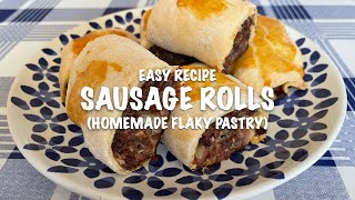 EASY RECIPE  SAUSAGE ROLLS with homemade flaky pastry [upl. by Dorr]