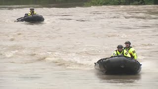 Texas flooding team coverage High water rescues in Walker County north of Houston [upl. by Phillada]