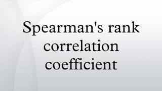 Spearmans rank correlation coefficient [upl. by Rabkin]