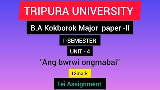 Ang bwrwi ongmabai koklop12mark tei Assignmentkokborok BA 1 semesterkokborok [upl. by Luane799]