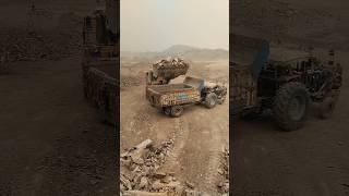 Caterpillar 966F Model Wheel Loader is Loading Rocks into Big Trolleys shorts [upl. by Link]