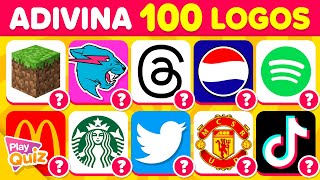 Adivina 100 Logos en 3 Segundos ⏰👀🤔  PlayQuiz Trivia  Logotipos Famosos [upl. by Shult102]