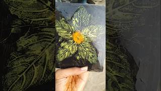 🌿 leaf printing work 😲 amazing print 🤩art drawing shorts [upl. by Attelra55]