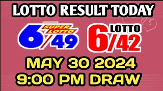 Lotto Result Today May 302024 900 PM DRAW  Lotto649  SuperLotto649 lottoresulttoday pcso [upl. by Zul]