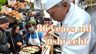 An 86yearold sushi chef runs a traditional sushi takeout specialty shop [upl. by Ecnaret]