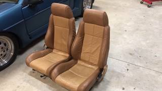 Installing MrMikes leather seat upholstery on my 84 Fiero seats [upl. by Lynsey]