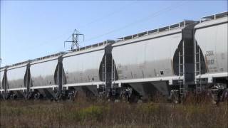 DSIX Covered Hoppers Heading to the Wisconsin Northern Railroad [upl. by Marylin]