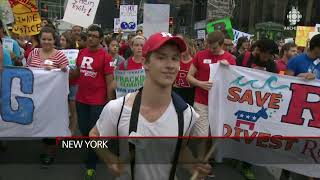 En 2014 manifestations pour le climat partout dans le monde dont à Montréal et New York [upl. by Aloivaf254]