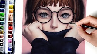 【Digital Art in Watercolor】Glasses [upl. by Malissia]