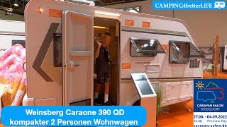 CaravanSalon 2022 Weinsberg Caraone 390 QD  Modell 2023 I kompakter 2 Personen Wohnwagen [upl. by Maximilianus]