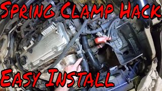 Spring clamp hack How to install spring clamps on new hoses with regular pliers [upl. by Seitz]