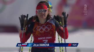 Längdskidor OS Sotji 2014 Damer 4x5km Stafett [upl. by Nagiam]