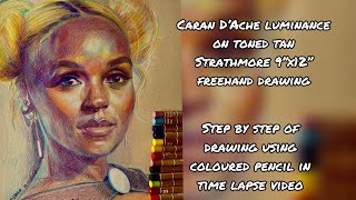 156 Drawing of Janelle Monae time lapse celebrities carandacheluminance janellemonae strathmore [upl. by Seadon]