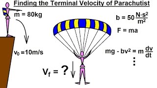 Differential Equation  1st Order Solutions 8 of 8 How to Calculate Parachutists Terminal Speed [upl. by Rbma]