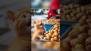 Sweet kitten love potatoes 🥔🥰❤️catlover kitten cute soundmiawmiaw cats [upl. by Sabir484]