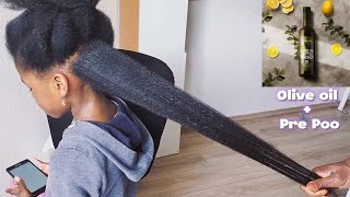 😲Olive Oil  Pre Poo  Full Wash day Routine from Beginning till end the Result is Shocking [upl. by Oyr8]