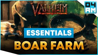 EASY BOAR FARM  Tame amp Breed Boars Guide in Valheim Essentials [upl. by Ilsel]