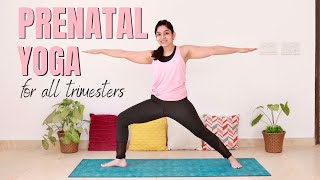 20 mins Prenatal Yoga for All Trimesters  Yoga for Pregnant Women Follow Along [upl. by Coplin]