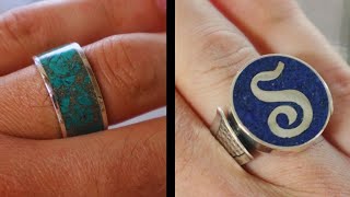 How to make a silver ring by breaking natural stones [upl. by Llesram443]