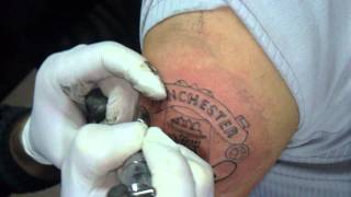 Glory Glory Manchester United tattoo [upl. by Kentiggerma25]