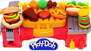 Play Doh Cookout Creations New Playdough Grill Makes PlayDoh Hotdogs Hamburgers Kabobs [upl. by Hannis]