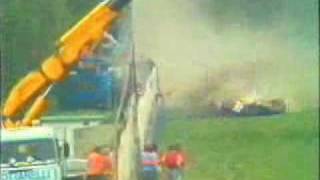 F1 1987 Nelson Piquet Tamburello Imola crash [upl. by Atinreb]