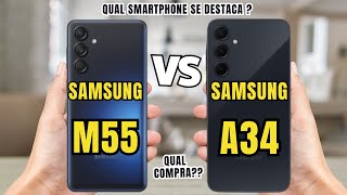 SAMSUNG M55 5G VS SAMSUNG A34 5G COMPARATIVO 📱 canaldwn [upl. by Asor]