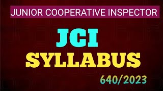 JCI  Junior Cooperative Inspector Detailed Syllabus 2024 [upl. by Bohannon]