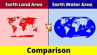 Earth land Area vs Earth Water Area  Earth Water Area vs Earth Land Area  Comparison  Data Duck [upl. by Taro]