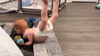 Strongminded baby with Hypotonia does his best mermaid impression  WooGlobe [upl. by Elimac971]