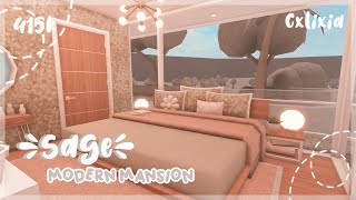 Sage 🌿 Modern Summer Hillside Mansion Interior  NoLarge Plot  Bloxburg House Build [upl. by Aniloj]