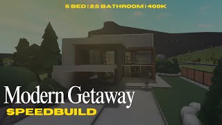 Modern Getaway House Bloxburg Speedbuild Welcome To Bloxburg [upl. by Mortimer85]