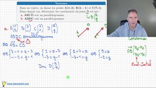 Vecteurs seconde • Déterminer les coordonnées du point D tel que ABCD soit un parallélogramme [upl. by Edelsten991]