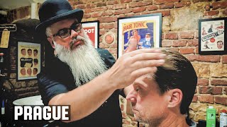 💈 Razor Haircut amp Southern Hospitality from the American Barber in Prague  Czech Republic [upl. by Wiggins]