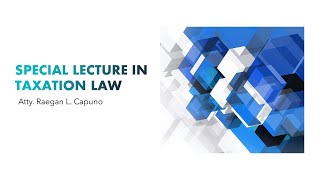 Special Lecture in Taxation Law Bar Exam 2022 Part 1 [upl. by Ramin]