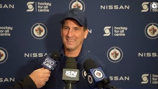 Winnipeg Jets head coach Scott Arniel media availability on day 16 of training camp [upl. by Neraa]