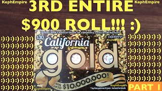 OMG INSANE 30 SCRATCHERS ROLL California Gold 30 Lottery Scratcher  ONE [upl. by Itaws]