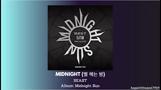 BEAST  B2ST  Midnight 별 헤는 밤 Lyrics beast b2st 비스트 highlight 하이라이트 [upl. by Morey849]